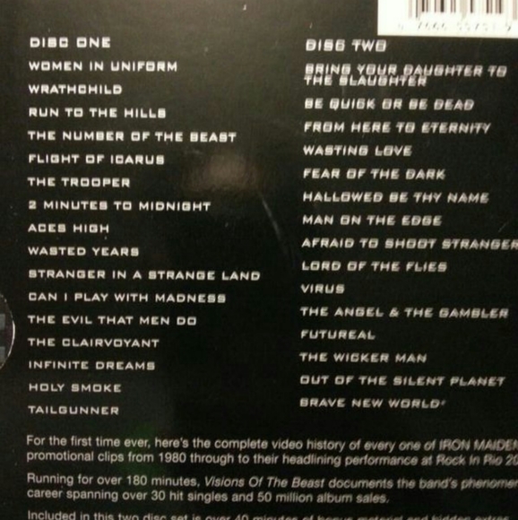IRON MAIDEN 2 DVD DISKS "VIDEOS" - Picture 3 of 3